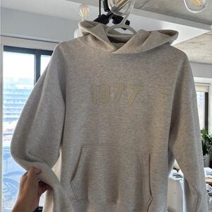 Essentials Light Gray Hoodie with 1977 Print
